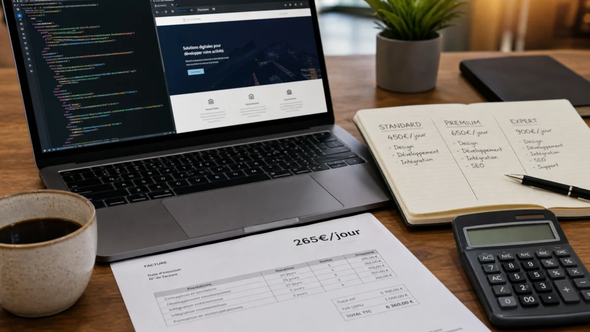 Freelance développeur site web : quel tarif prévoir en 2026 — freelance développeur site web